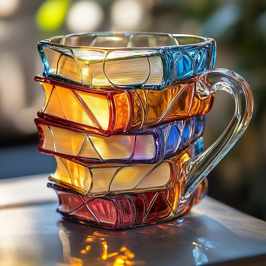 Colorful Stacked Books Coffee Mug