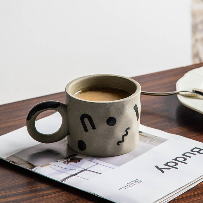 Abstract Hand-Painted Ceramic Mug