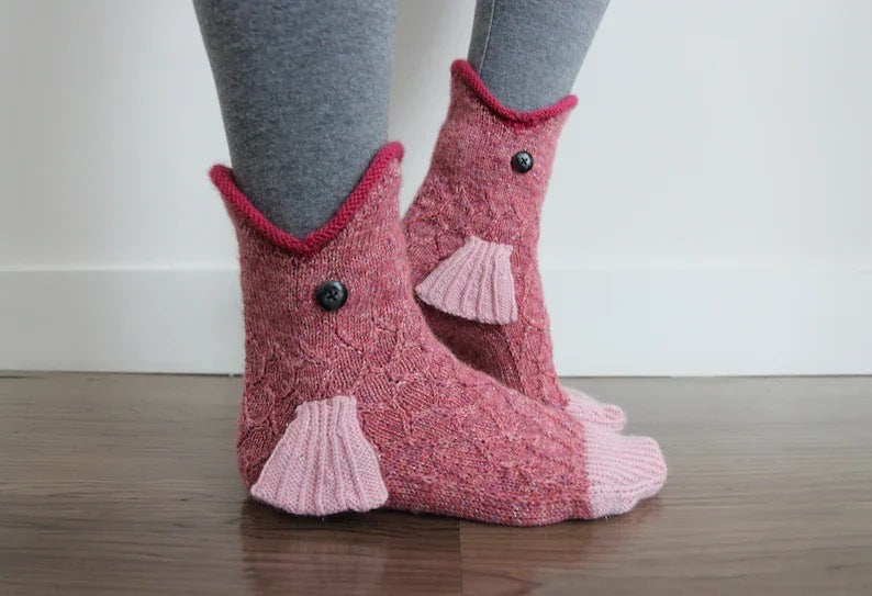 Funky Knitted Animal Bite Socks