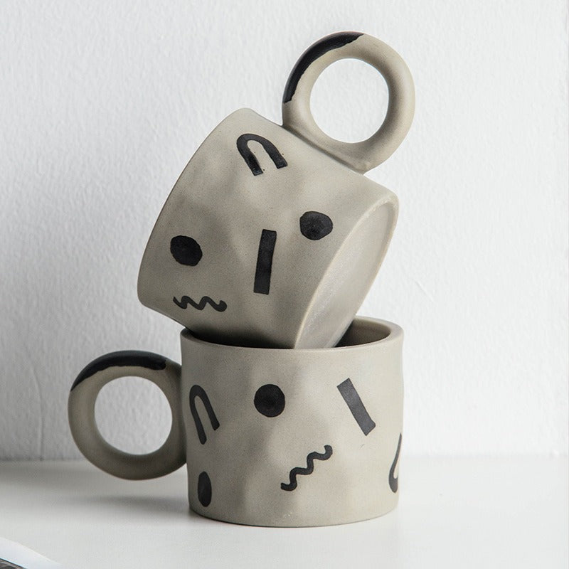 Abstract Hand-Painted Ceramic Mug