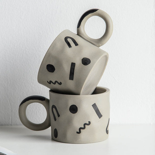 Abstract Hand-Painted Ceramic Mug