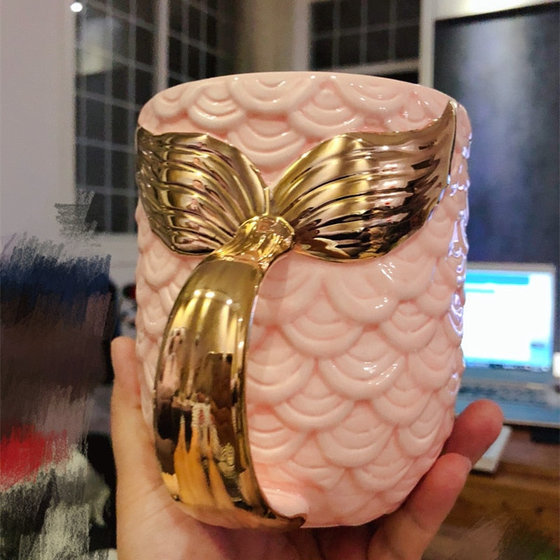 Pearl Glaze Mermaid Tail Ceramic Mug