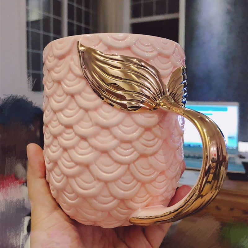Pearl Glaze Mermaid Tail Ceramic Mug