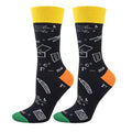 Funky Math and Space Print Crew Socks